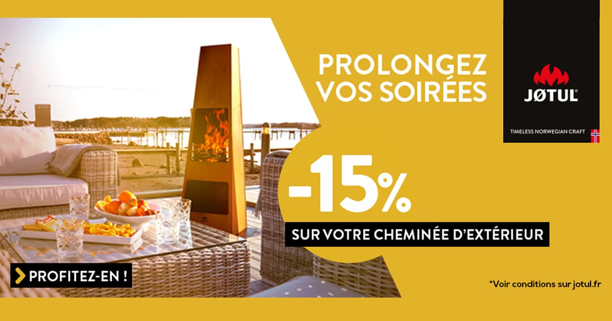 Promotion cheminées extérieures JOTUL aux Cheminées NICOLAS