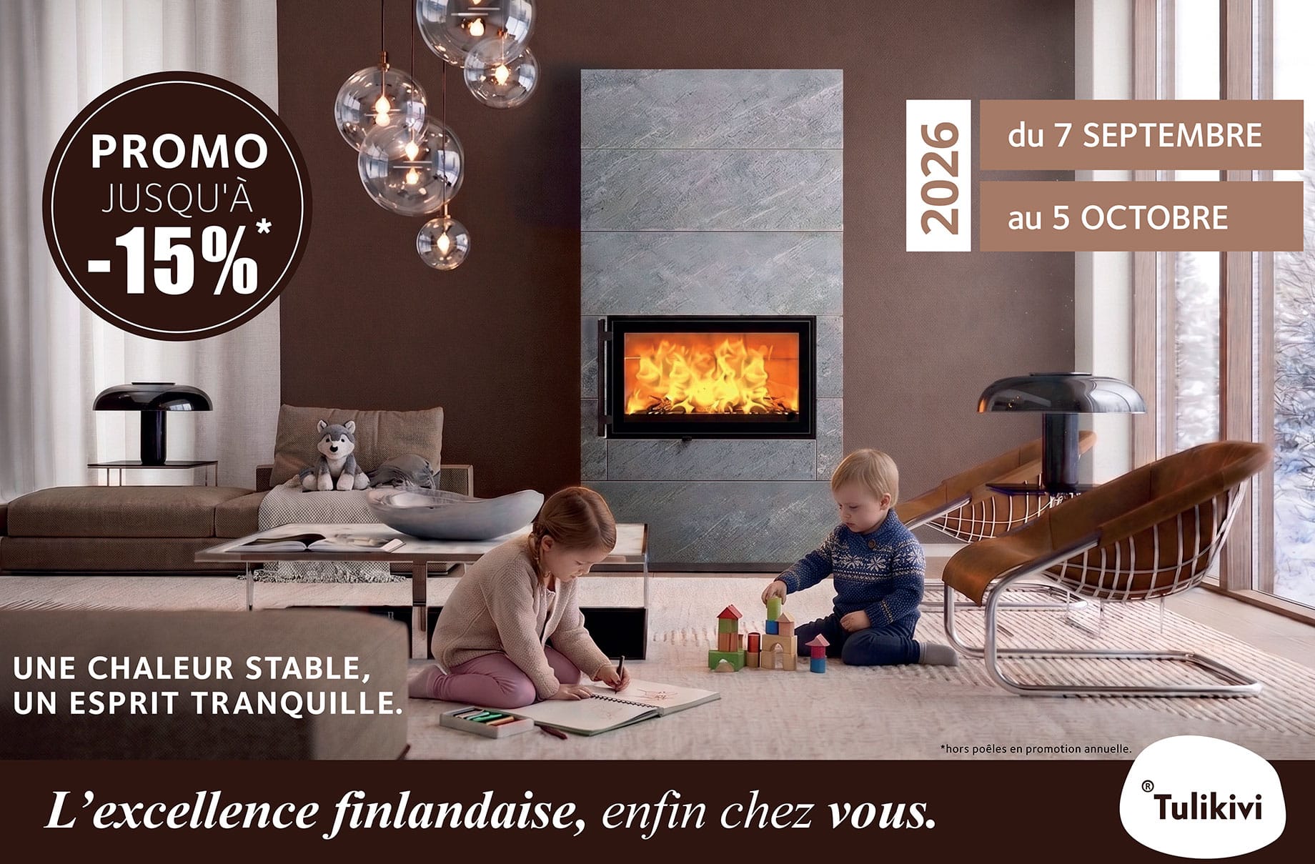 Rendez-vous dans notre showroom pour bénéficier d'une offre exceptionnelle du 18 au 30 mai sur nos modèles TULIKIVI HARI.